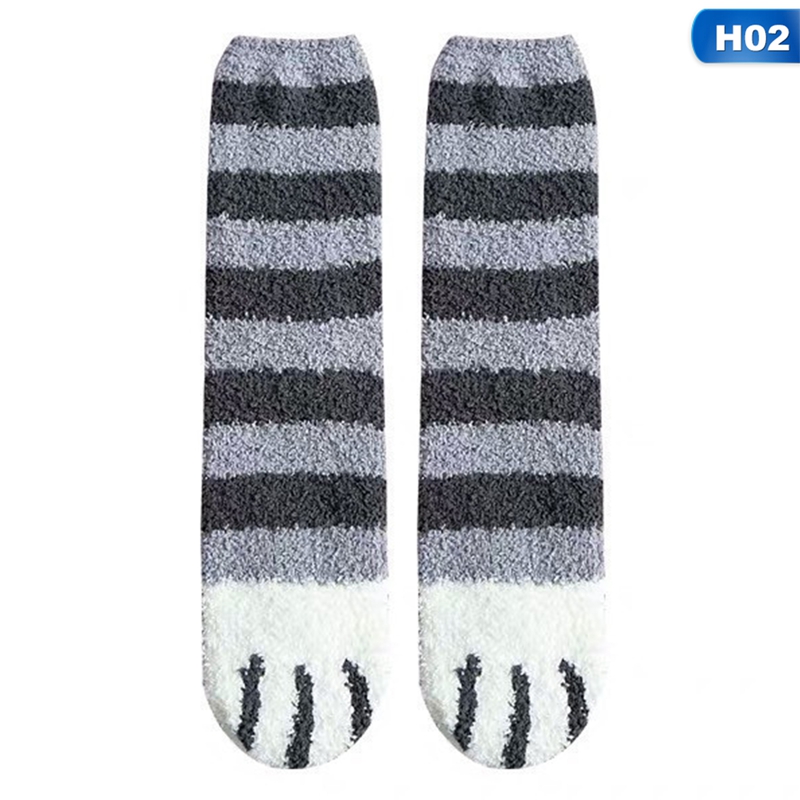 Women Winter Warm Cat Paw Claw Socks Soft Coral Fleece Ankle Socks	Cute Socks | BigBuy360 - bigbuy360.vn