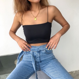 Áo Croptop Hai Dây Mảnh Trơn EIGHTYK
