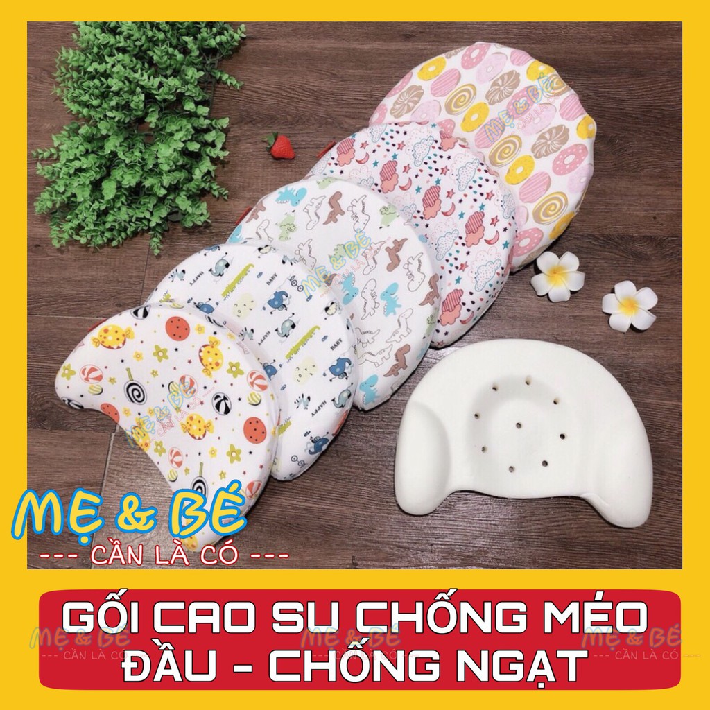 GỐI CAO SU NON CHỐNG MÉO ĐẦU,THOÁNG KHÍ MÁT MẺ CHO BÉ SƠ SINH