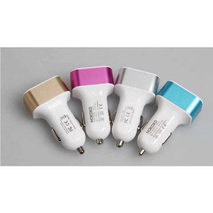 Tẩu Sạc 3 Cổng USB Trên Ô Tô (Input 12-24V, Ba Cổng Ra Ouput 5V/1-2.1A) Sạc Điện Thoại, Iphone, Ipad, MP3