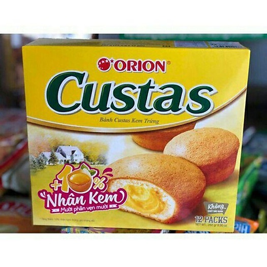 Bánh CUSTAS nhân kem trứng 12 cái 282g
