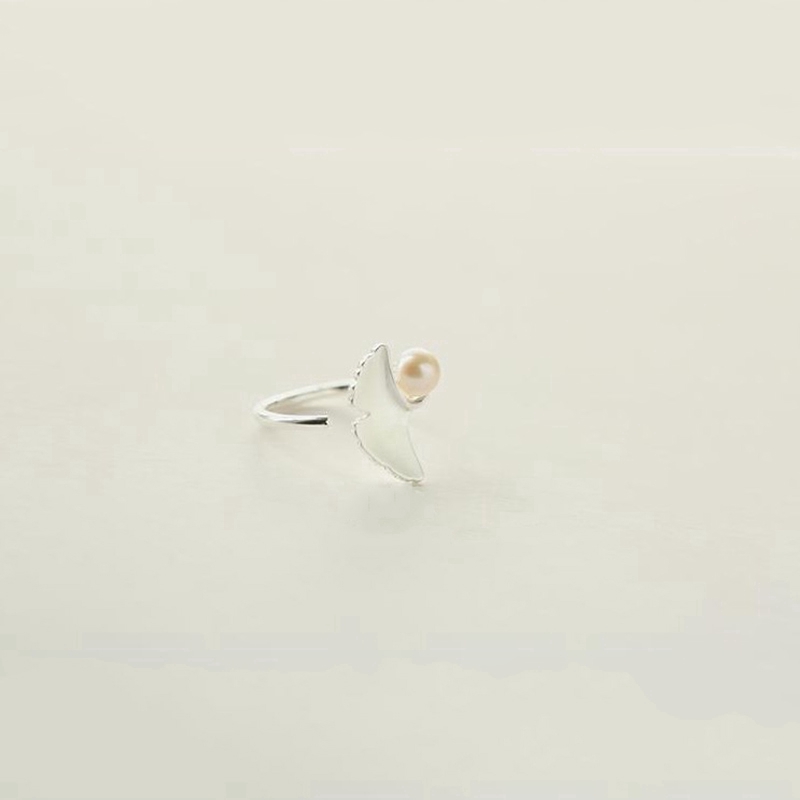 Nhẫn Đeo Tay Kim Loại Đính Ngọc Trai Giả Xinh Xắn Cho Nữ