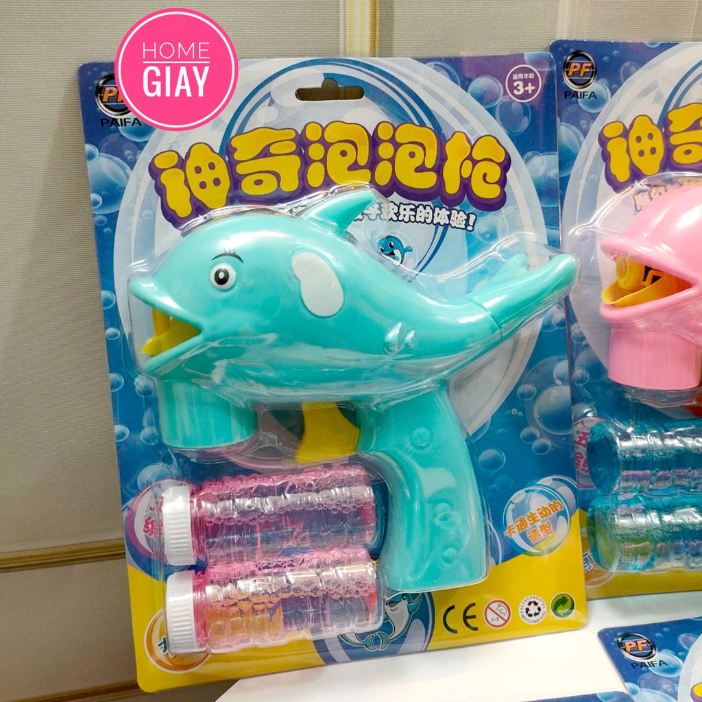 Đồ Chơi Súng Bắn Bong Bóng Xà Phòng Hình Cá Heo Dành Cho Bé shop home giay