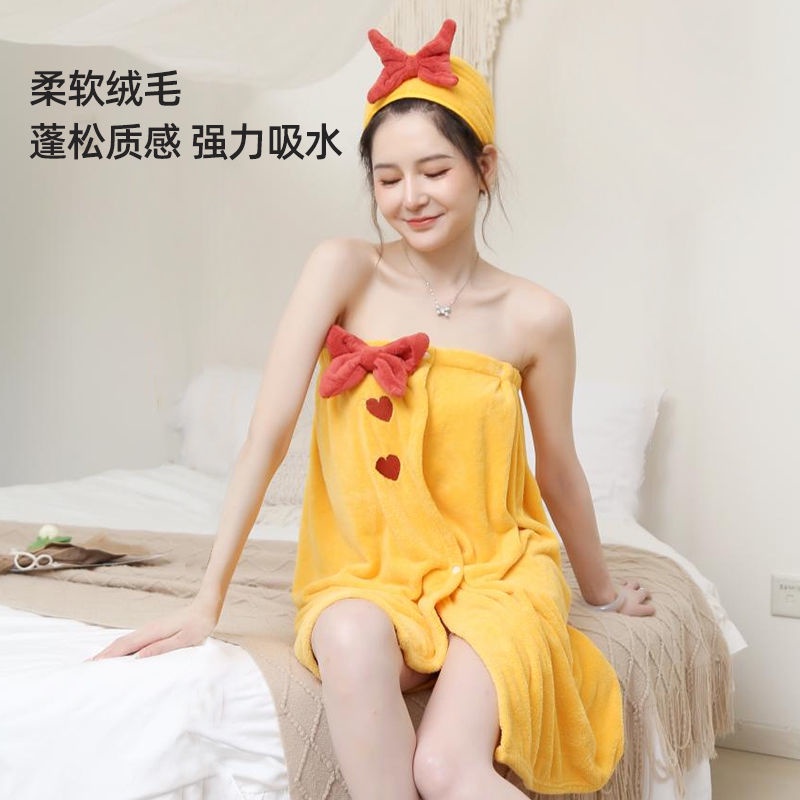 Khăn Tắm Dạng Váy Quấn Bằng Cotton Nguyên Chất Thấm Hút Nhanh Dành Cho Nữ