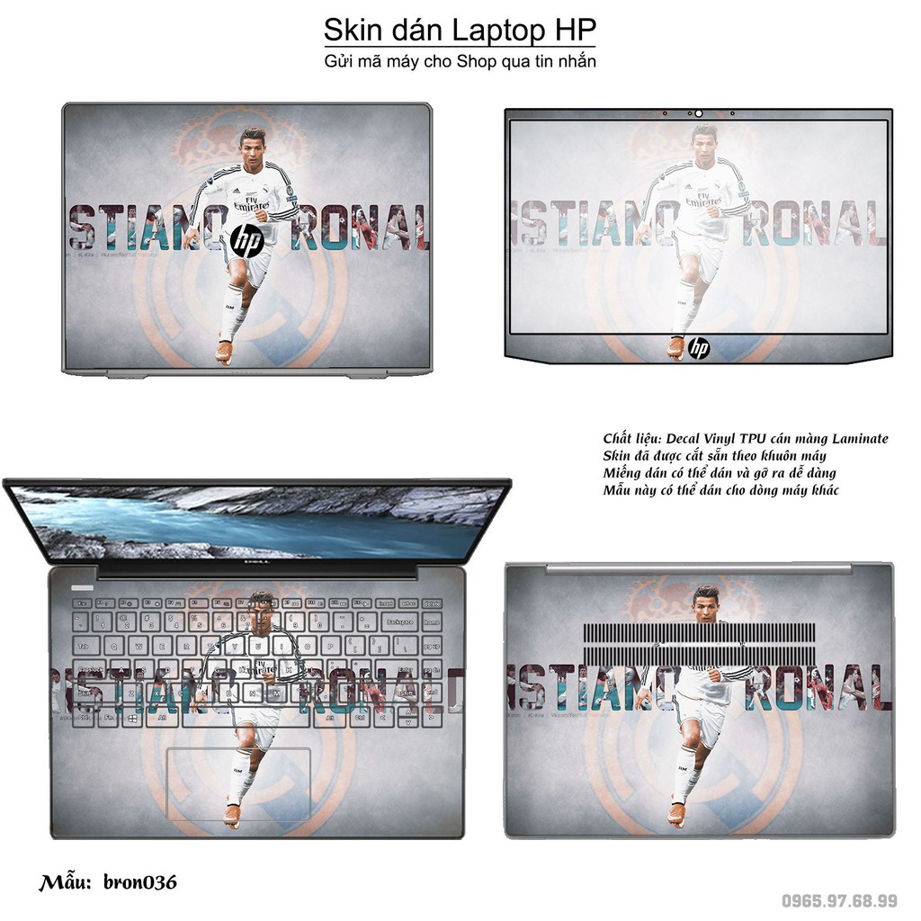 Skin dán Laptop HP in hình Ronando (inbox mã máy cho Shop)