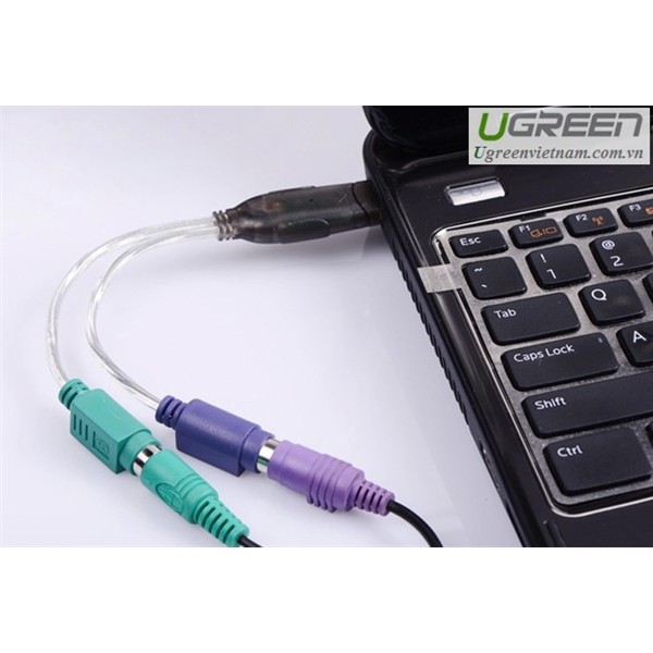 Cáp chuyển đổi USB 2.0 sang 2 cổng PS/2 cho bàn phím chuột Ugreen 20219 Chính hãng