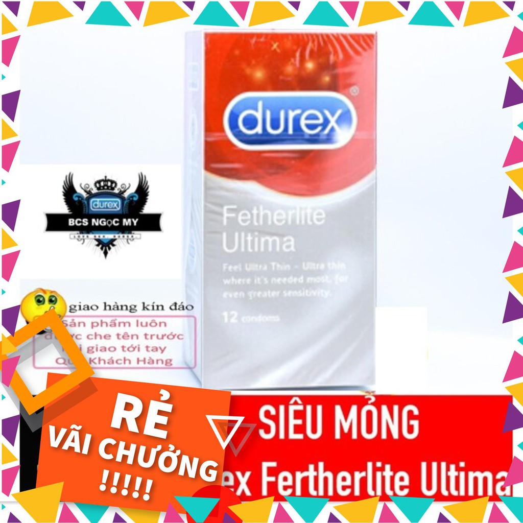 Bao Cao Su SIÊU MỎNG Durex Fetherlite Ultima Hộp 12 Cái