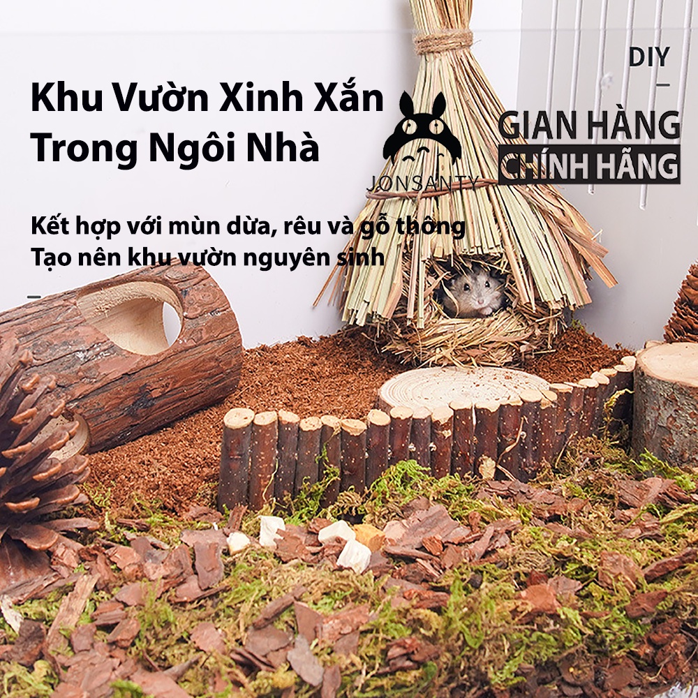 Mùn dừa lót chuồng bò sát, chuột hamster, rắn, rùa, nhím, riêu lót ổ thú cưng nhỏ, gỗ thông lót chuồng hãng JONSANTY