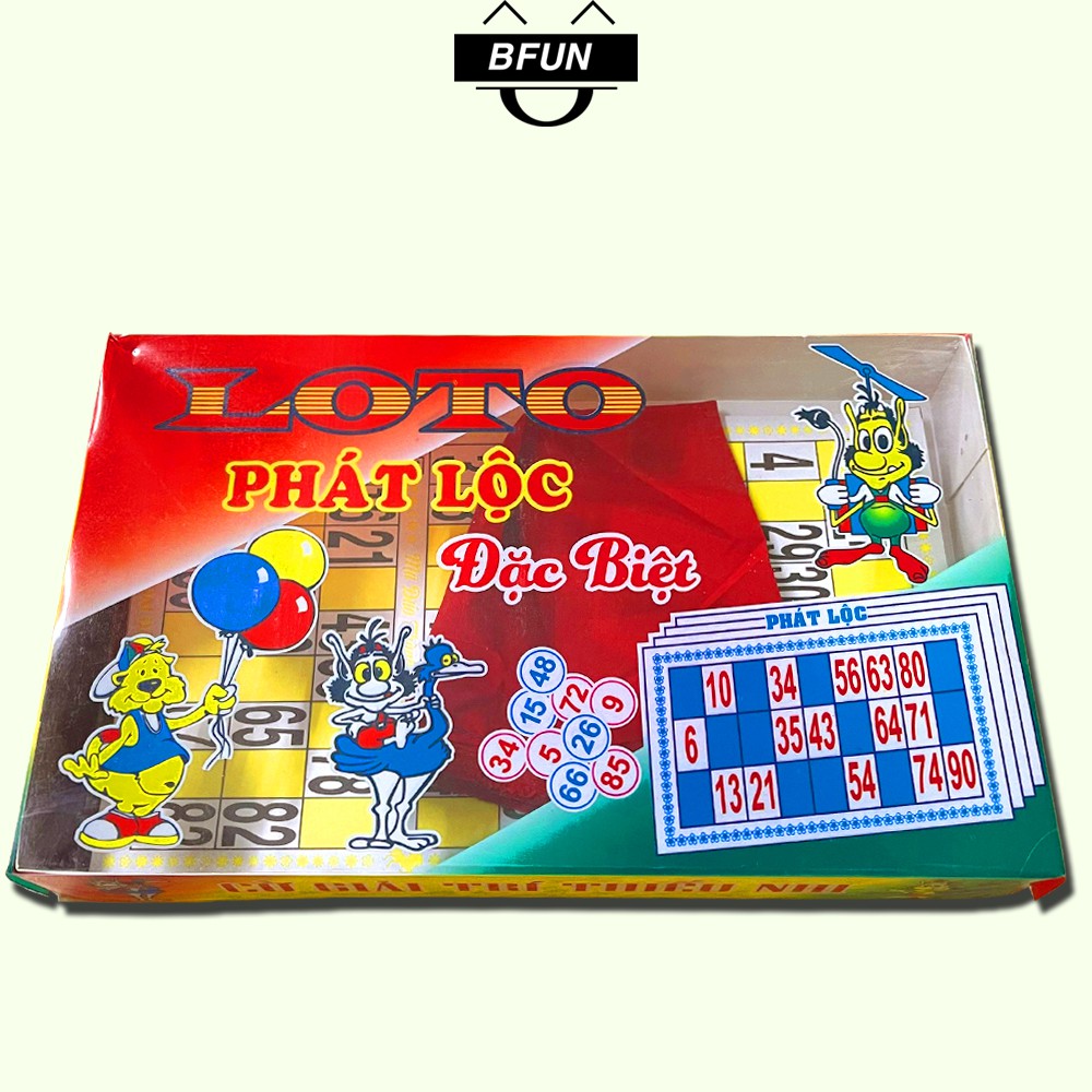 Bộ Cờ Lô Tô Phát Lộc - Cờ Lô Tô Cao Cấp Giấy Bingo 90 Số, Boardgame - Đồ Chơi Trẻ Em BFUN