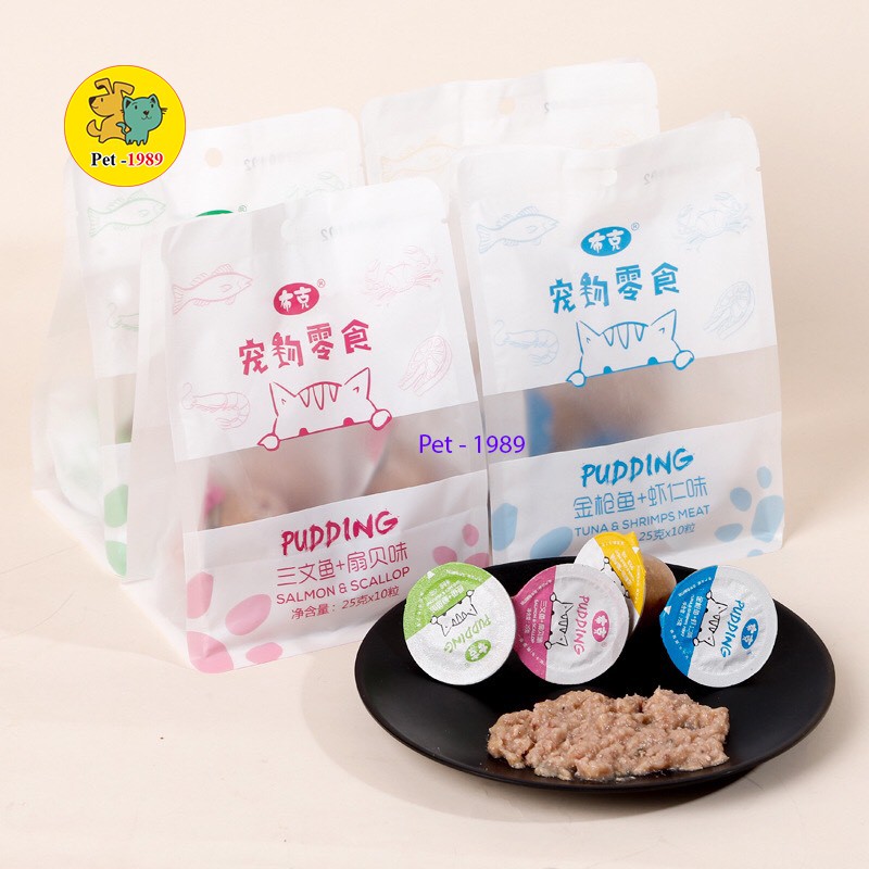 [Mã PET50K giảm Giảm 10% - Tối đa 50K đơn từ 250K]  THỨC ĂN CHO CHÓ MÈO PUDDING VỊ CÁ NGỪ Pet - 1989