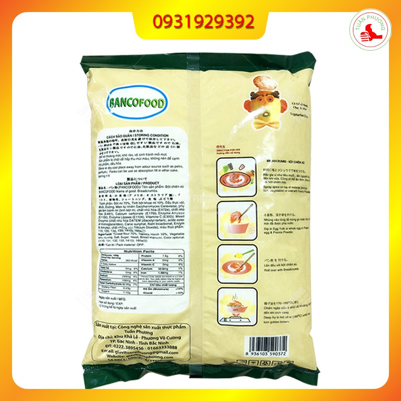 Bột Chiên Xù Vàng BanCoFood 1kg/Gói - thùng 10 gói