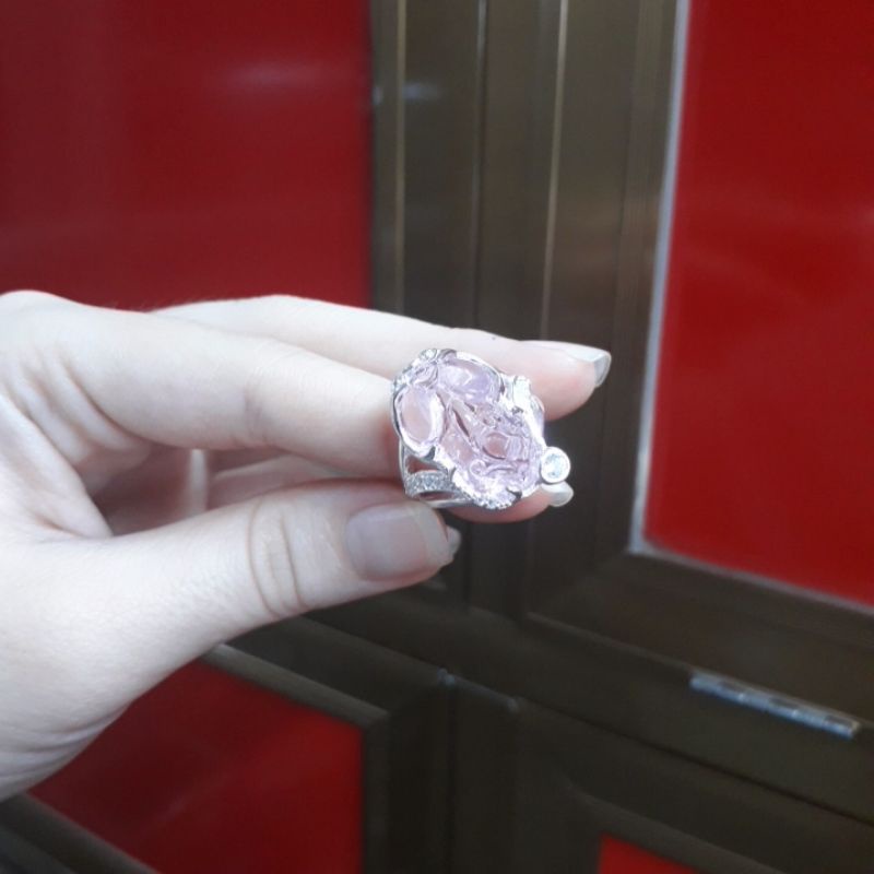 Nhẫn tỳ hưu đá hồng 🌼YN JEWELRY