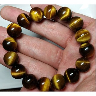 Vòng Tay Phong Thủy Đá Mắt Hổ Tự Nhiên Màu Nâu Vàng