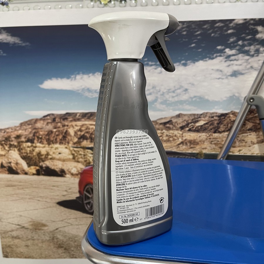 Dung dịch tẩy rửa lazang mâm vành bánh xe ô tô Sonax Rim cleaner 429200 500ml