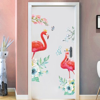 Decal dán tường đôi hồng hạc