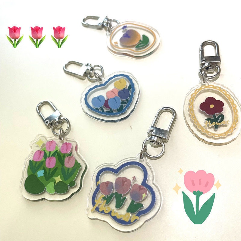Móc Khóa Hình Bông Hoa tulip Xinh Xắn