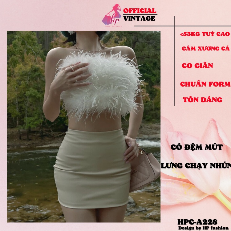 áo ống croptop nữ, áo quây lông tơ tôn dáng trắng đen phong cách hàn quốc A228