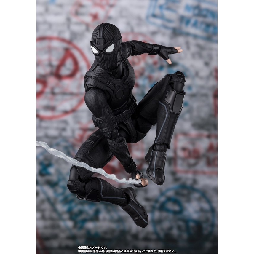 Mô Hình Spider Man Black Stealth Suit Marvel Far From Home SHF Có Khớp