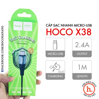 CÁP SẠC NHANH MICRO USB HOCO X38 DÂY DÙ  2.4A CHO ANDROID SAMSUNG XIAOMI  - DÀI 1M  [PHỤ KIỆN HOCO]