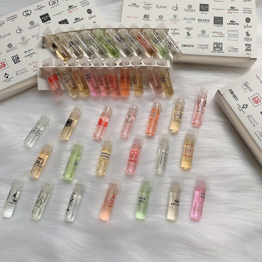 1 BỘ TEST NƯỚC HOA TRẮNG 20 ỐNG 2ML/ ỐNG