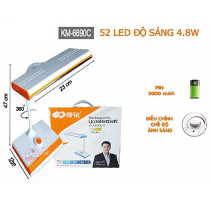 ĐÈN BÀN CHỐNG CẬN 6690C 52 Bóng Led