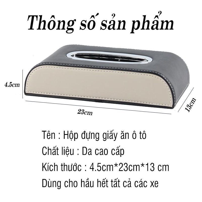 Hộp đựng giấy ăn, hộp đựng khăn giấy trên ô tô bằng da sang trọng và lịch sự TIME HOME