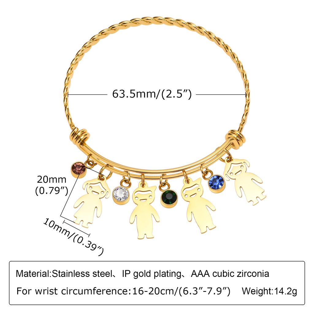 Vnox Vòng Tay Đá CZ Tùy Chỉnh Cho Nam Và Nữ