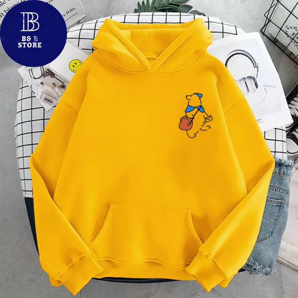 ÁO KHOÁC HOODIE NỈ UNISEX IN GẤU TUYẾT SIÊU ĐẸP ÁO KHOÁC FORM RỘNG NAM NỮ
