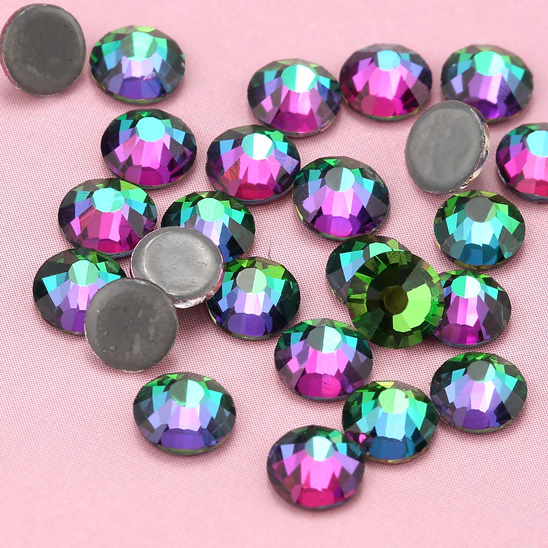 Qiao Hàng Đầu Phụ Kiện Đá Núi Lửa Xanh Lá SS16-SS30 Cho Quần Áo Thủ Công