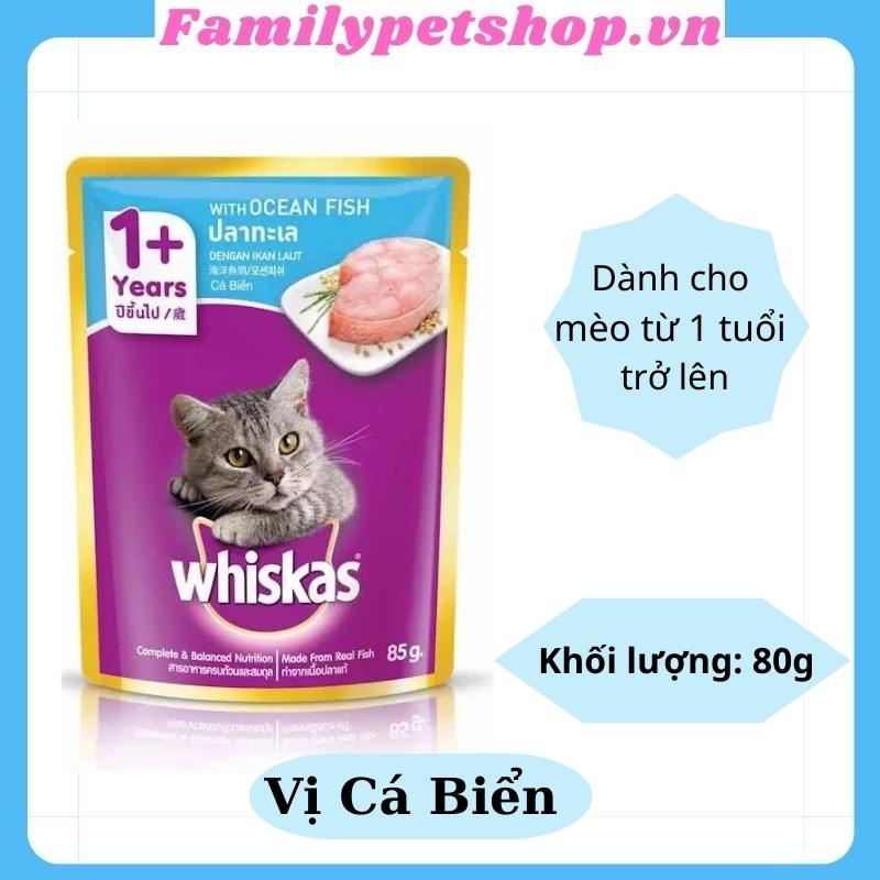 Pate Whiskas cho mèo con-pate cho mèo trưởng thành gói 80g nhiều vị-familypetshop.vn