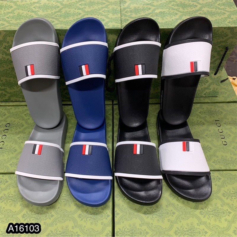 [FREE SHIP] Dép Lê Nam Quai Ngang Thom Browne Phối Viền Trắng Cực Đẹp [H2T SHOP]