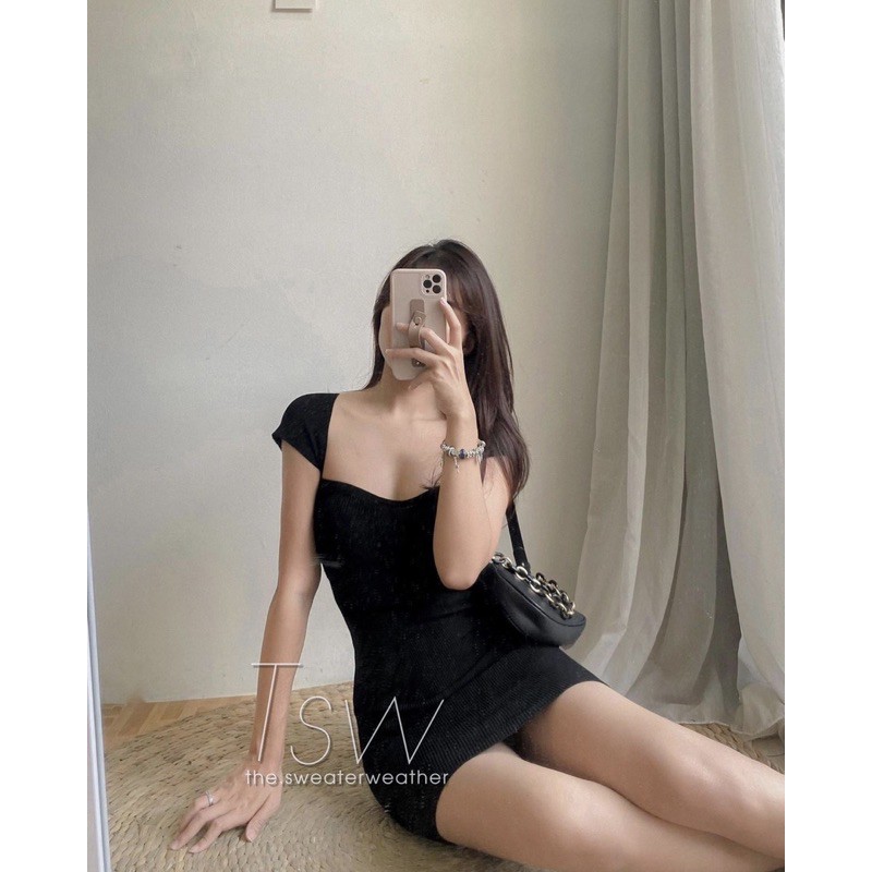 VÁY TĂM CỔ VUÔNG TAY CỘC MS12290