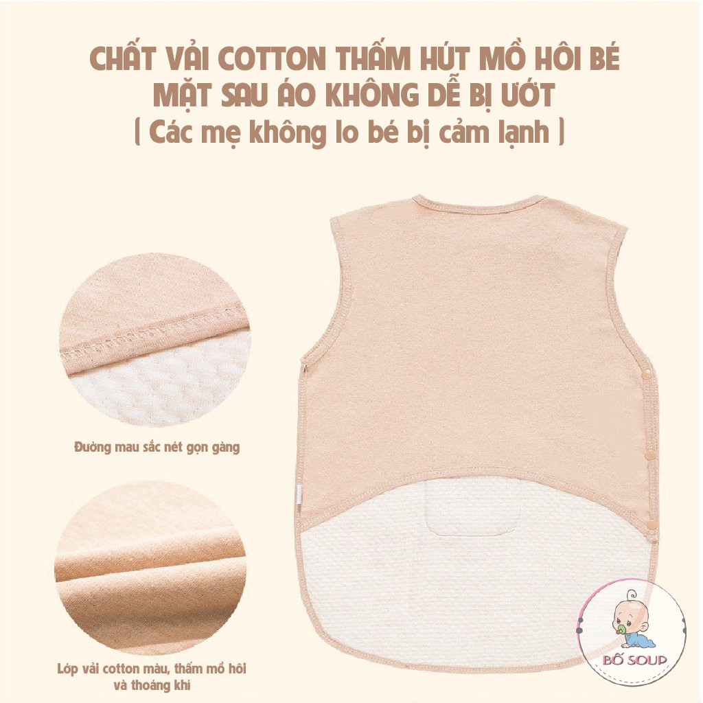 Túi ngủ cho bé mùa đông chất liệu sợi tre, túi ngủ trẻ em thiết kế hở chân tiện lợi Shop Bố Soup