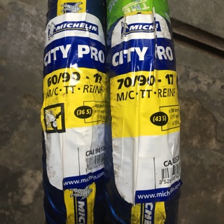 Combo cặp lốp 60/90-17 vs 70/90-17 Michelin City Pro (loại dùng săm)
