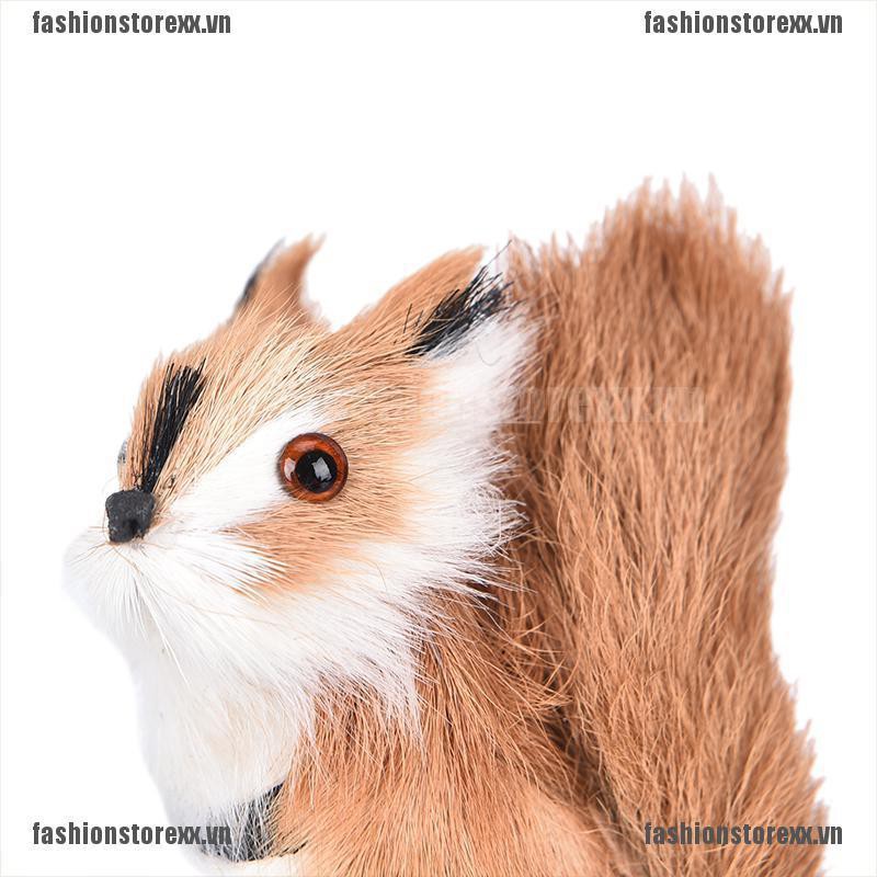 FASSI Simulation Fur Squirrel Plush Stuffed Doll Animal Toy Children Gift Home Decor VN