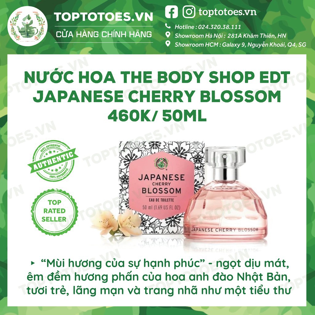 Nước hoa The Body Shop Japanese Cherry Blossom / English Dawn Gardenia / Fijian Lotus