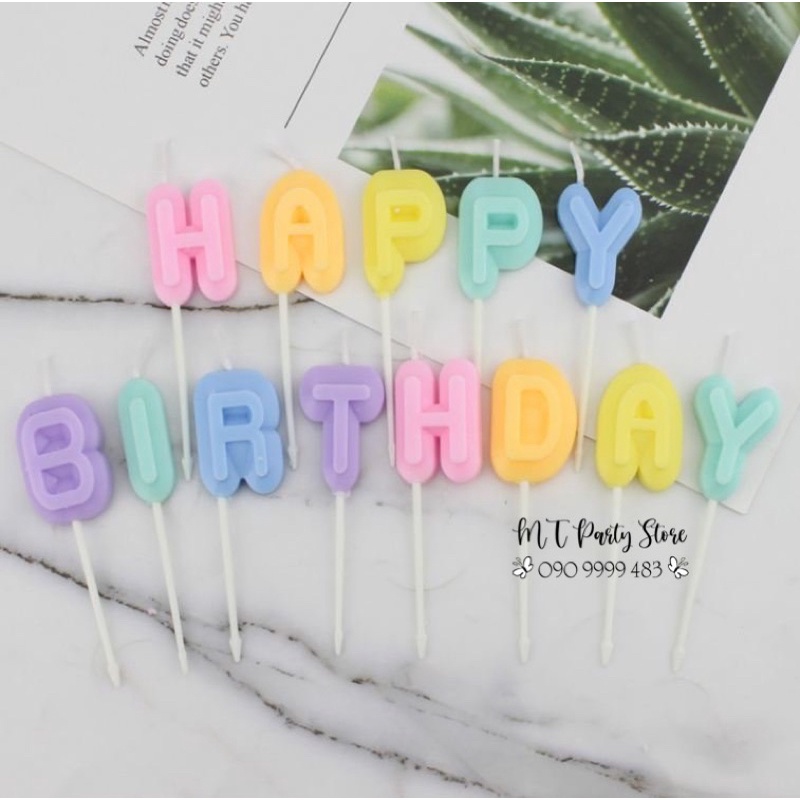 NẾN SINH NHẬT HPBD MÀU PASTEL PHONG CÁCH HÀN QUỐC