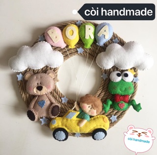 Bảng tên trang trí cho bé(vải dạ handmade)