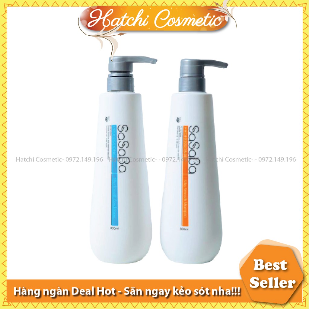 Bộ Dầu Gội Dầu Xả Hoàn Hình Sasaba New Mẫu Mới 800ml
