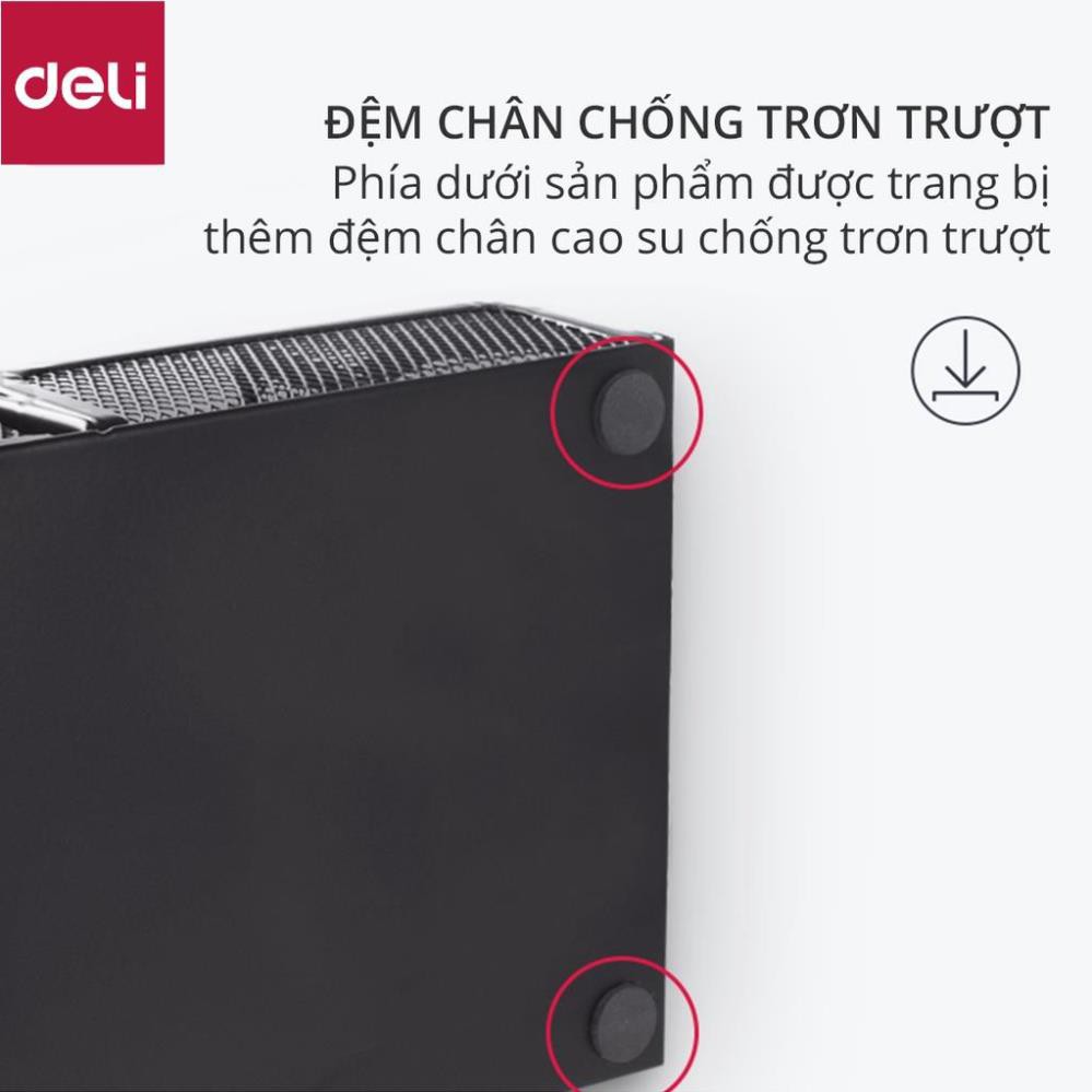 Giá sắt đựng tài liệu văn phòng để bàn Deli - màu đen - 9200 [Deli]