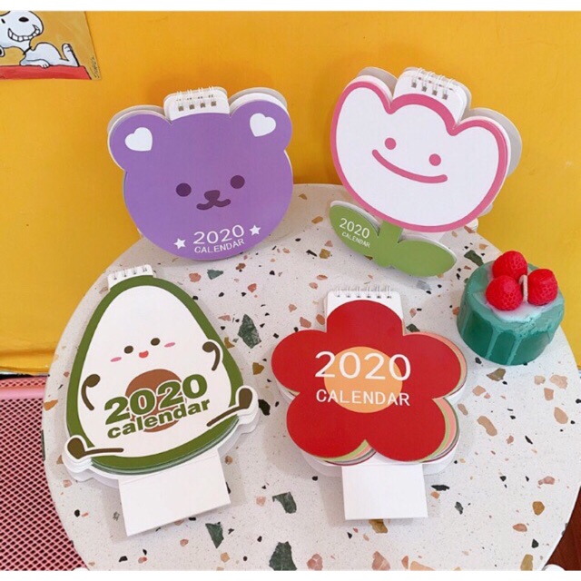 Lịch bàn 2020 mẫu bơ
