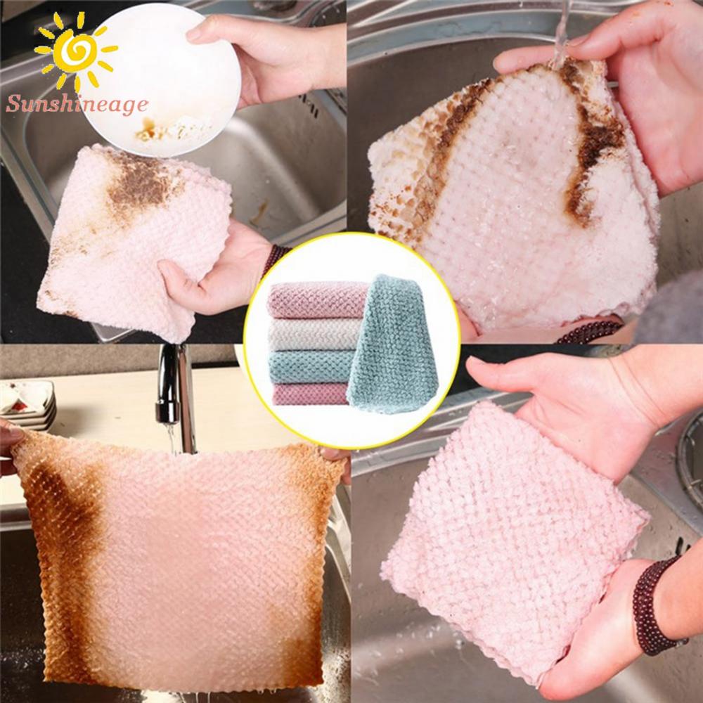 Kitchen Dishcloth/ Nonstick Oil Coral/ Velvet Hanging /Hand Dish Towels Cleaning  /