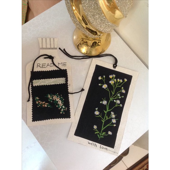 Kẹp sách DIY thêu  MÈO hoa - KIT nguyên liệu tự thêu COMBO THÊU ĐÁNH DẤU SÁCH hoa cỏ xinh xẵn- MIE handmade shop