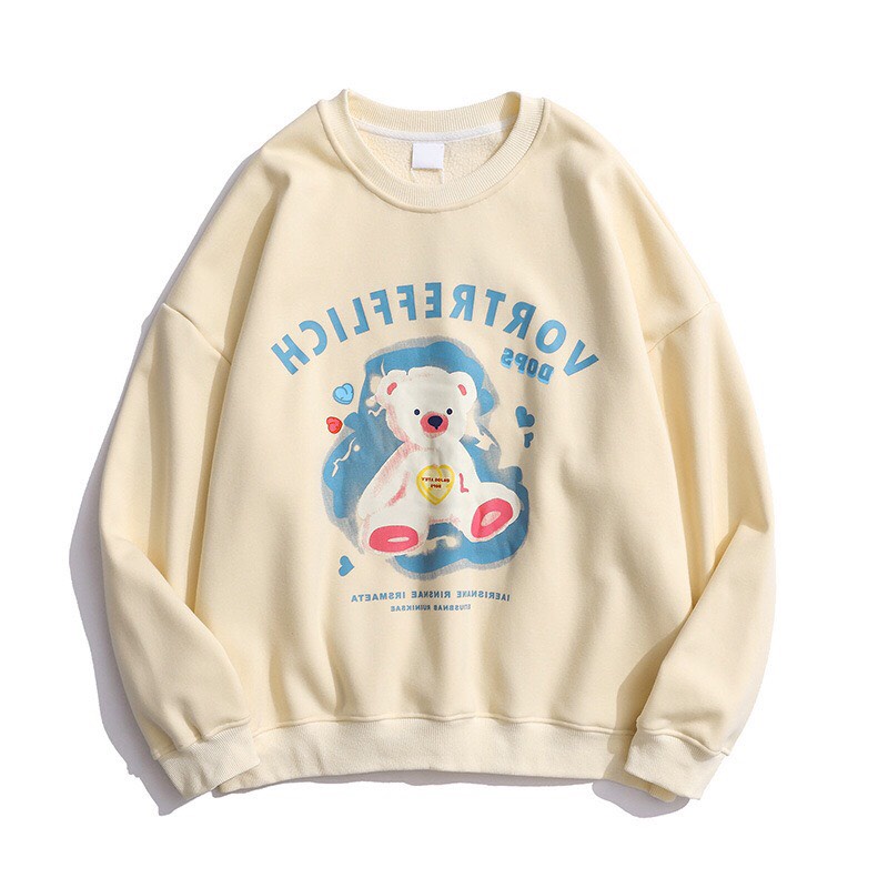 Áo Sweater Form Rộng Unisex Hoạt Hình Gấu Dễ Thương - Chất Nỉ Mềm Mại  Style Ulzzang  HOT TREND TTSPA0193