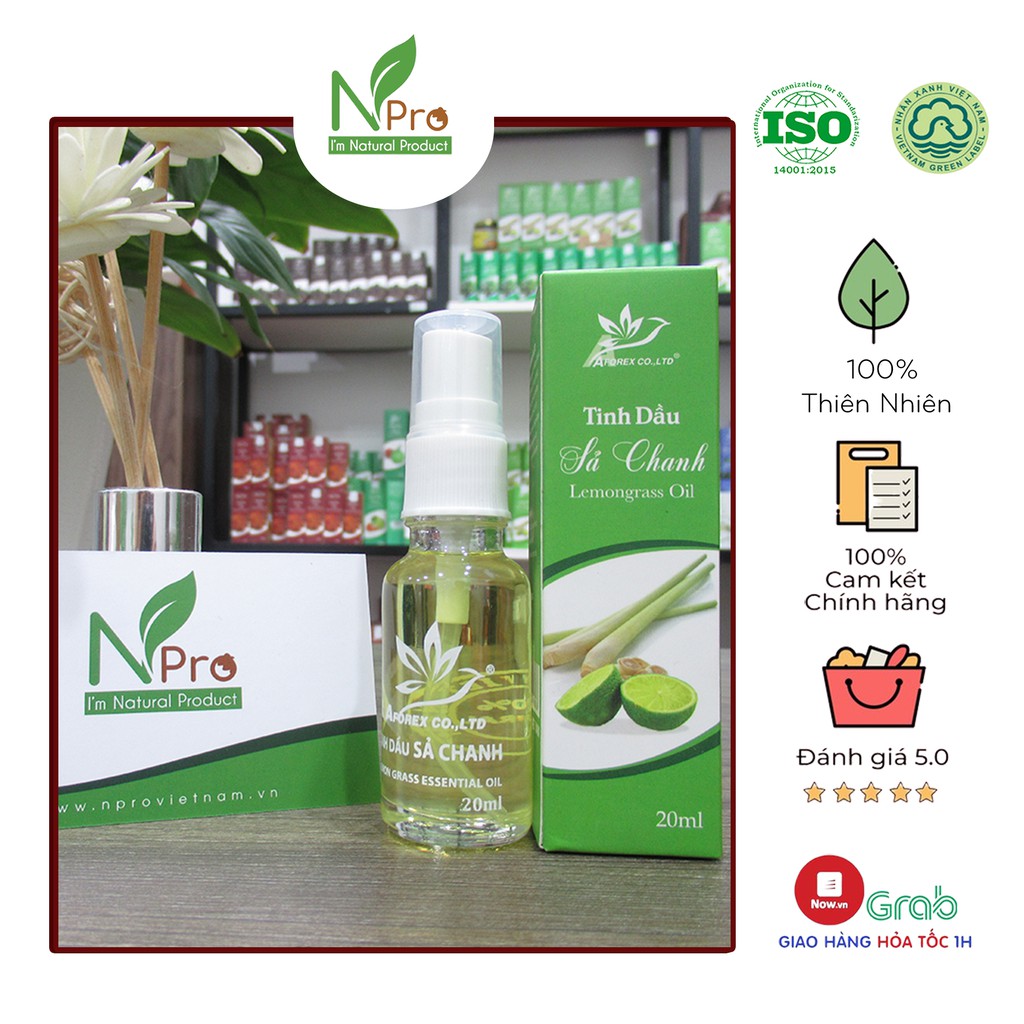 NPro - Tinh Dầu Sả Chanh 10ml┃Tinh dầu đuổi muỗi | Khử mùi, an toàn cho bé