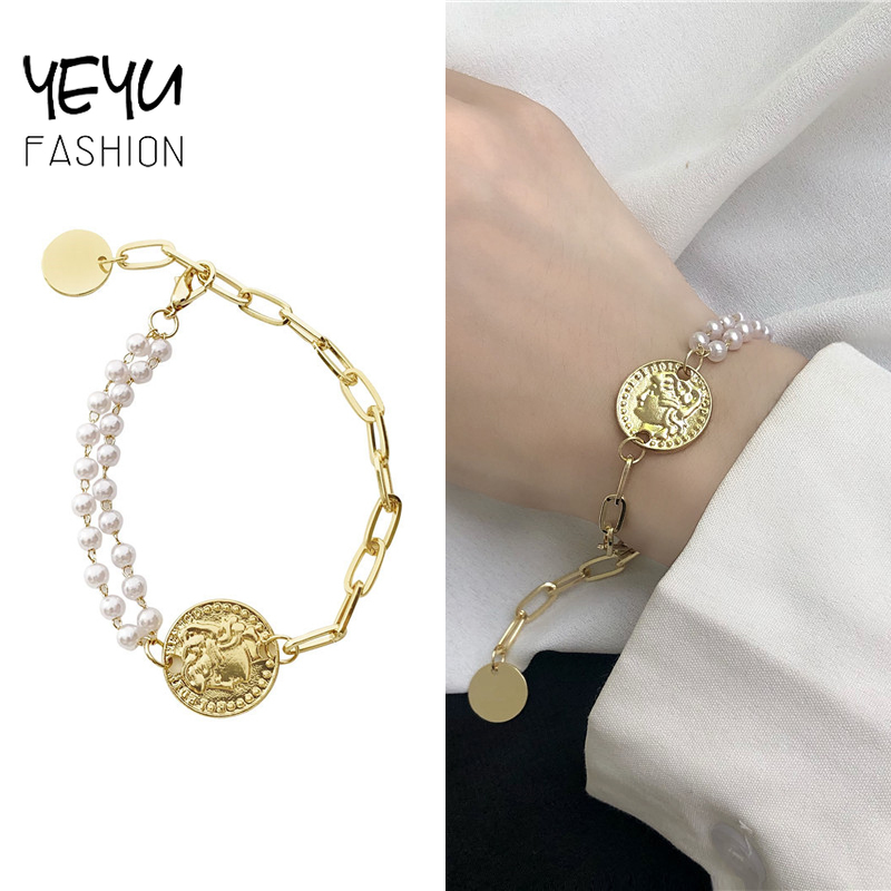 Vòng Tay Đính Ngọc Trai Xinh Xắn Theo Phong Cách Hàn Quốc