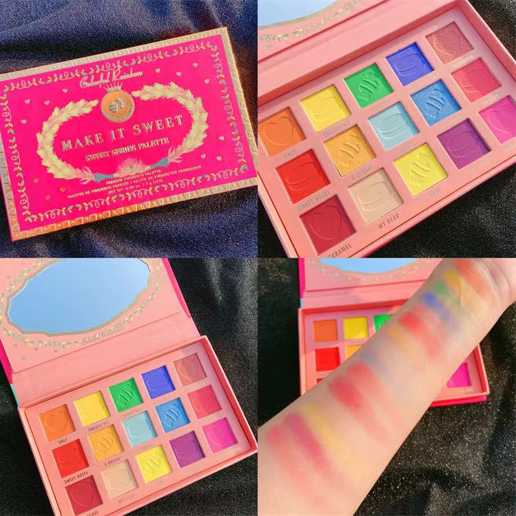 Bảng Phấn Mắt 15 Màu Sắc Cầu Vồng Hàng Ngày Chất Lì Và Ánh Ngọc Trai Macaron