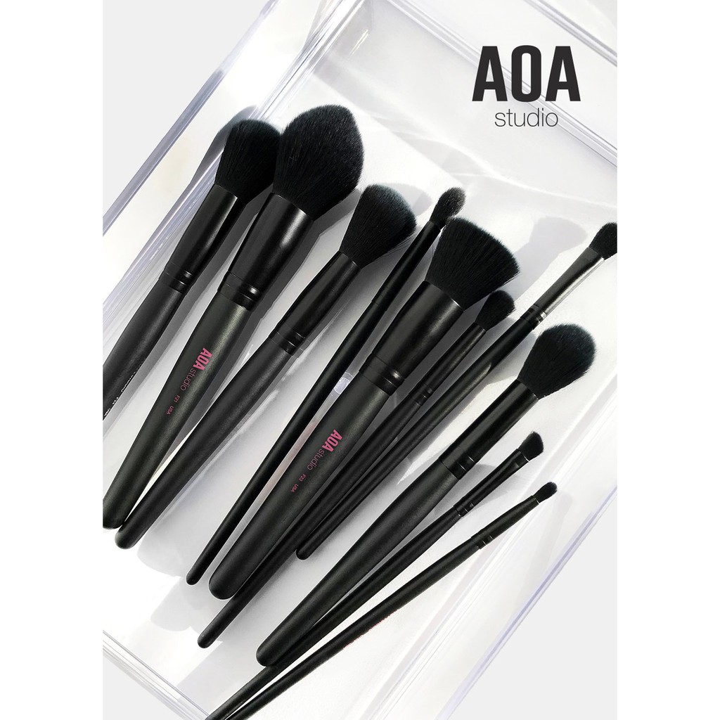 BỘ CỌ 10 CÂY KÈM BAO DA AOA PLUSH Faux Mink Brush Set