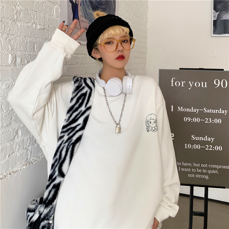 Áo Sweater Tay Dài Dáng Rộng Phong Cách Hàn Quốc Dễ Thương Thời Trang Cho Các Cặp Đôi