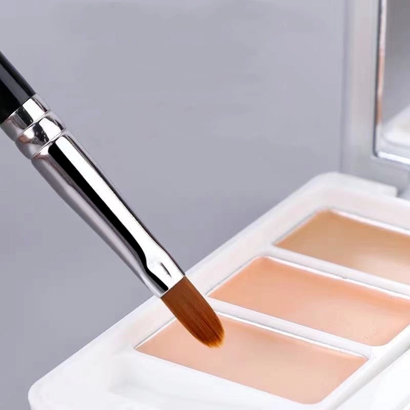 1 Cọ Trang Điểm Tay Cầm Bằng Gỗ Lông Mềm Không Bay Phấn Che Khuyết Điểm Và Kẻ Mắt Đa Năng